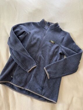 L.L. Bean Women's Navy Blue Full-Zip Fleece Utility Jacket
